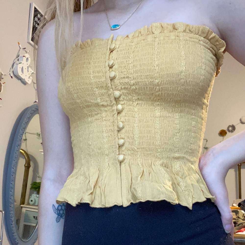 Yellow tube top!!